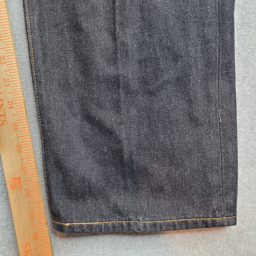 Levi's 501 Original Fit Jeans Mens 42x32 Dark Wash Blue Button Fly Straight Leg - Picture 2 of 9